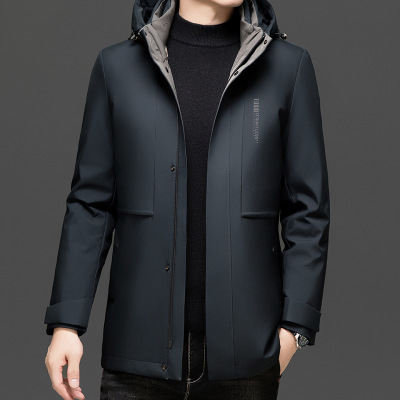 冬季新款一衣三穿羽绒服男士休闲鸭绒外套连帽内胆可脱卸保暖上衣