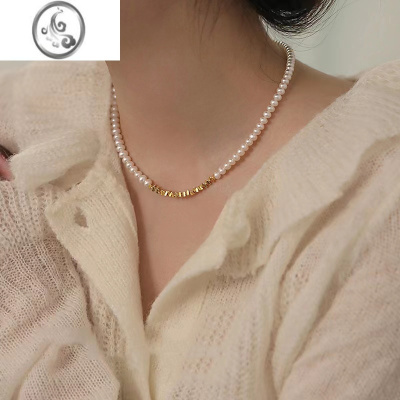 JiMi碎银珍珠项链女轻奢小众设计感2023年新款气质时尚锁骨链高级配饰