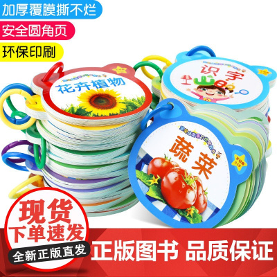 幼儿启蒙早教书绘本0到3岁2岁宝宝书本撕不烂早教书 认知彩色卡片拼音动物颜色识字翻翻书籍儿童益智玩具婴幼儿看图识物一岁图