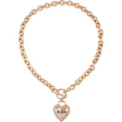 GUESS优雅金色心形吊坠链条项链时尚百搭女士配饰