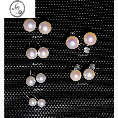 JiMiins博主fever同款925银施家大颗正圆强光珍珠耳钉女法式复古百搭