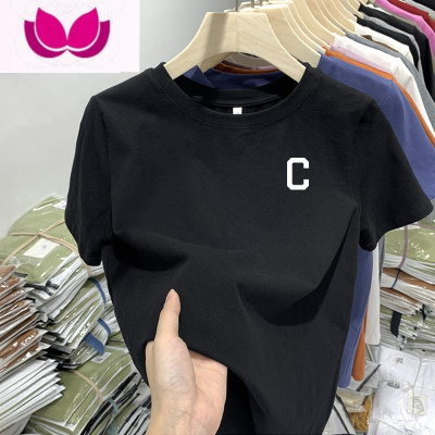 七斓欧洲站春装短袖T恤女2023新款宽松休闲百搭圆领打底衫上衣潮