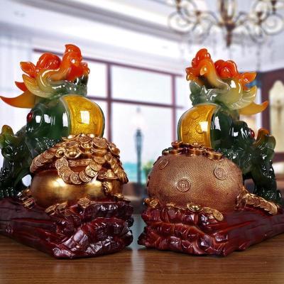 美帮汇貔貅摆件中式工艺品一对新店开业办公室摆设客厅玄关酒柜前台装饰