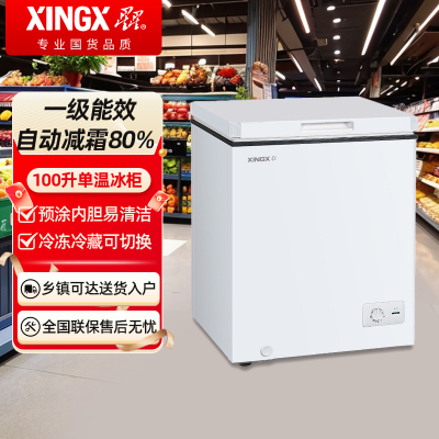 星星BD/BC-100C 100升家用小冷柜冷冻冰箱单温冰箱智能减霜微霜系统 -22℃冷冻