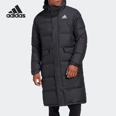adidas/阿迪达斯连帽羽绒服运动休闲保暖中长款男装外套GK0664 Z