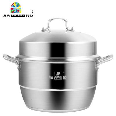 304不锈钢海鲜气蒸锅蒸笼家用蒸馒头的加厚汤锅煤气灶用 FENGHOU 30cm蒸锅