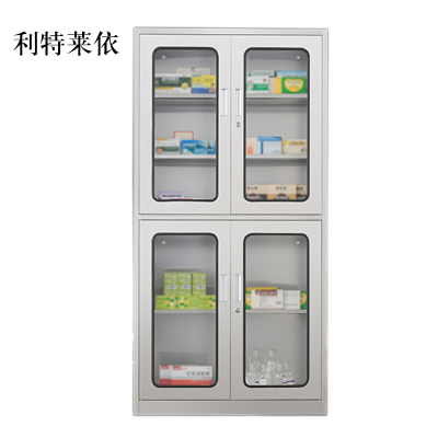 利特莱依文件柜不锈钢柜子储物柜资料柜档案柜带锁文件柜201上下玻文件柜