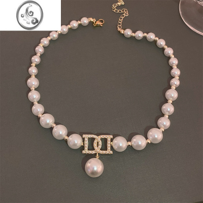 JiMi高级感珍珠项链轻奢小众锁骨链女款颈链2023新款配饰毛衣链