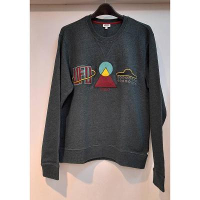 高田贤三(Kenzo)长袖棉质卫衣男圆领带图案运动休闲百搭套头衫