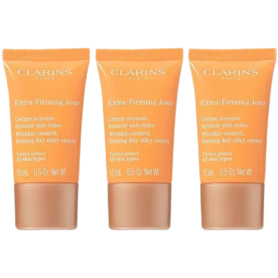 娇韵诗(CLARINS)焕颜弹力日霜小样15ml*3瓶弹簧紧致滋润保湿提拉紧致焕颜日霜