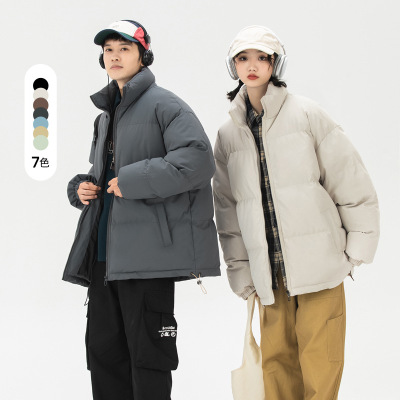 秋冬季新款高街情侣加厚棉服立领休闲面包服百搭休闲棉衣