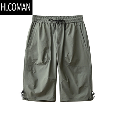 HLCOMAN锦纶男士简约轻薄工装裤短裤 微弹运动休闲七分裤 夏季k