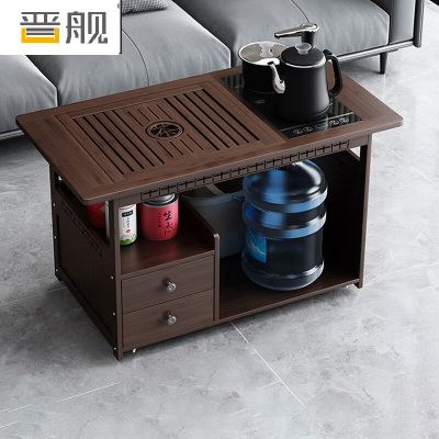 晋舰 移动茶台家用阳台竹木小茶桌烧水壶一体简约现代功夫茶几 80防烫全自动