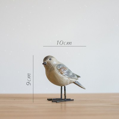 美帮汇树脂小鸟四件套 装饰摆件手工鸟桌面玄关书房拍摄道具 D