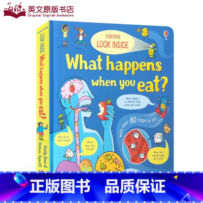 [正版]英文原版纸板书 Look Inside What Happens When You Eat看看你吃东西的时候会发