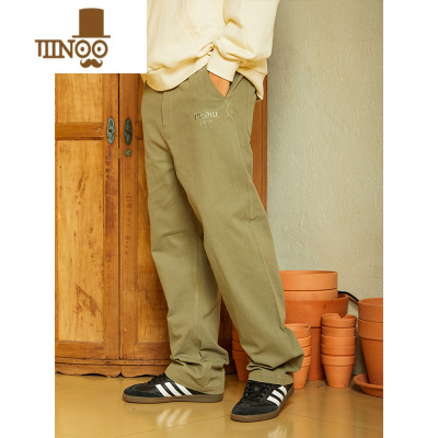 YANXU直筒工装长裤男秋季美式复古纯色休闲裤潮牌百搭显瘦潮流裤子