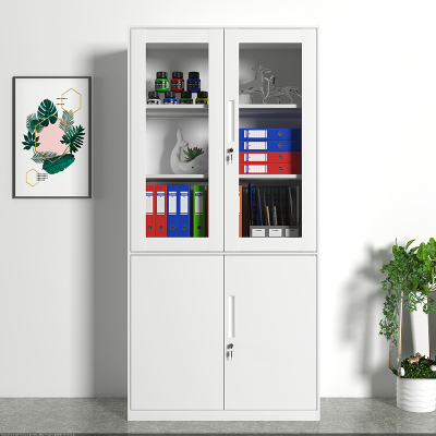 臻远文件柜办公柜钢制铁皮柜资料档案储物柜拆装窄边柜纯白色加厚款 大器械