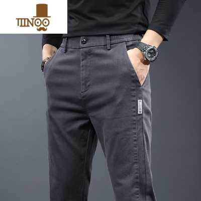 YANXU休闲裤男士修身直筒裤子男简约潮流时尚百搭运动商务长裤秋季新款