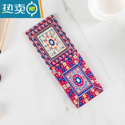 敬平敦煌九色鹿化妆镜双面便携小镜子可爱随身美容镜旅游纪念品小圆镜便携式用镜 深紫色 方形双面藻井款