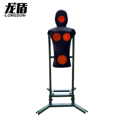 龙盾刺杀训练便携式 可移动可固定八字底座 半身人型靶黑色