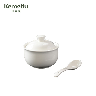 珂美芙 陶瓷丰收盅小汤盅含勺子 4.5英寸 套