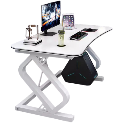 易企采 120x60x74cm电脑桌台白色式书桌学习桌办公桌卧室游戏电竞书台桌子
