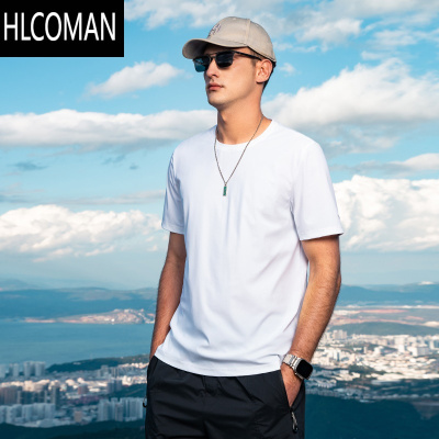 HLCOMAN超薄冰丝速干运动短袖t恤男吸湿速干弹力体恤健身跑步上衣