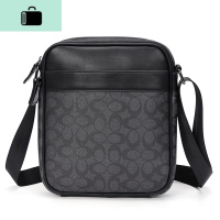 男士单肩包新款时尚斜挎包休闲商务竖款公文包背包街头潮流背包NEW LAKE 黑色男士手提包