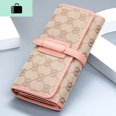 ins女士钱包2019新款长款2020帆布配皮女钱夹多功能皮夹子零钱NEW LAKE