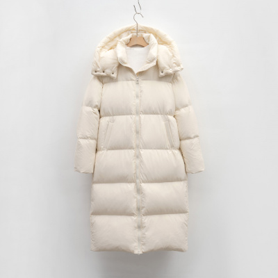 新冬季新款长款过膝大被子连帽简约加厚保暖外套羽绒服女