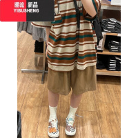 YIBUSHENG日系少年感休闲五分裤子女季2024新款宽松工装短裤直筒中裤