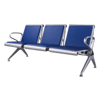 臻远ZY-JCY-17 连排椅机场椅公共座椅等候椅 深蓝机场椅排椅三人位
