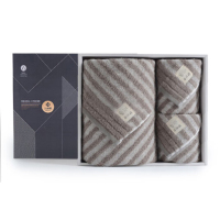 洁丽雅新疆棉抗菌浴巾套装礼盒纯棉柔软吸水大号毛浴巾 毛巾*2+浴巾*1 深棕 #W0846+W0640