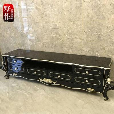 欧式地柜喷漆花影视柜 时尚实木电视柜 新古典矮柜法式电视机柜