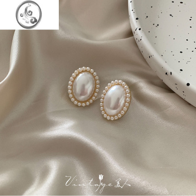 JiMi「安妮斯顿」复古港风宫廷高级感文艺气质优雅红宝石珍珠耳钉耳夹