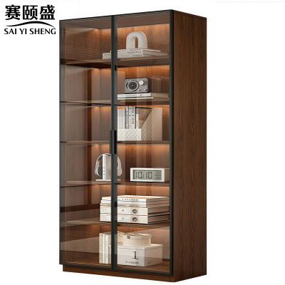 赛颐盛玻璃门书柜双门100*32*200cm台