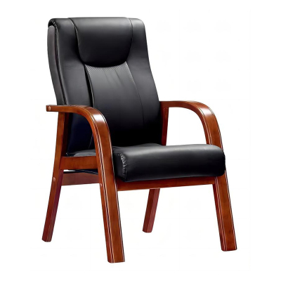 臻远 ZY5110304 办公会议椅办公皮椅电脑椅 黑色牛皮