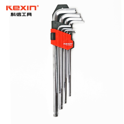 科信(kexin)9件套球头特长内六角扳手 铬钒钢内六角螺丝刀扳手 KX3090 1套