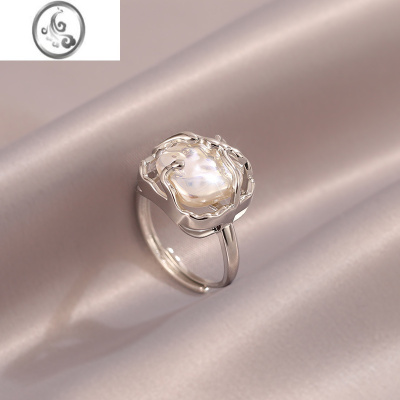 JiMi森系贝壳轻奢戒指女设计小众2022年新款潮高级夏季冷淡风个性指环