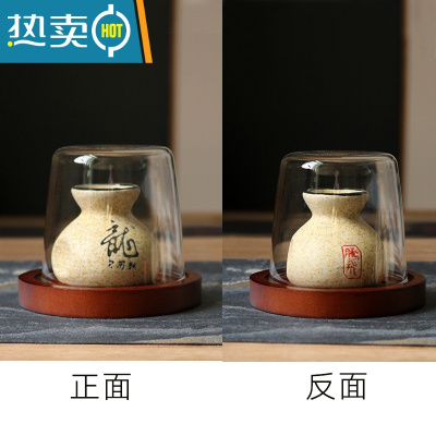 敬平日式复古牙签盒牙签筒罐家用盒轻奢陶瓷个性创意饭店收纳国风 龙字布袋(带盖+底座)