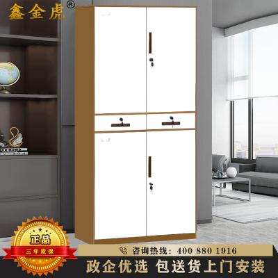 鑫金虎 文件柜办公柜钢制铁皮柜资料柜档案柜储物拆装铁二斗文件柜