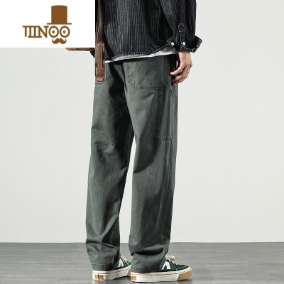 YANXU美式垂感工装裤子潮流直筒宽松休闲裤男生vibe风长裤港风阔腿男裤