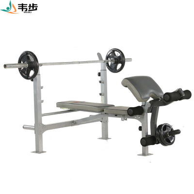 韦步WF-Q8家用多功能举重卧推架室内力量训练器械杠铃举重床WF-Q8单机+80KG杠铃片+1.8米杆