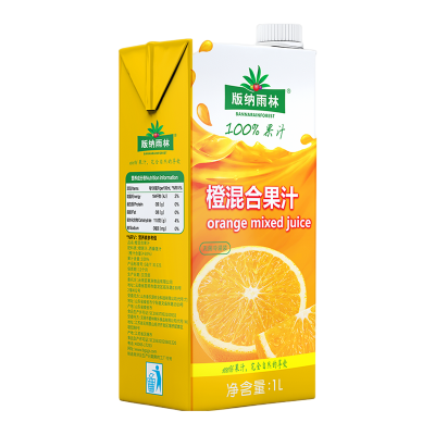 版纳雨林纯果汁1L*2橙汁nfc非浓缩还原0脂肪无添加剂果蔬汁