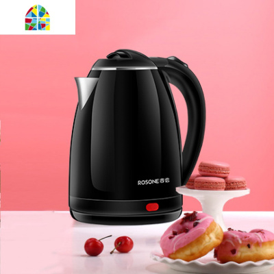 电热烧水壶热水壶家用开水壶器自动断电大容量保温一体不锈钢 FENGHOU 绅士黑