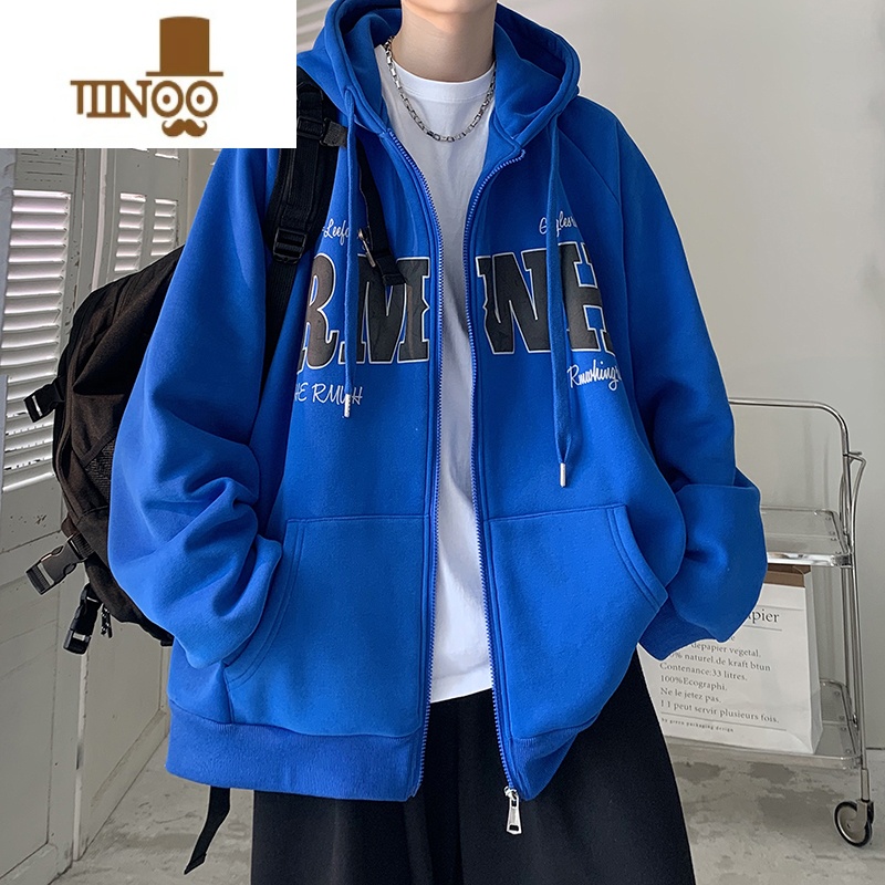 YANXU540g卫衣oversize高街男开衫连帽vibe国潮美式vintage外套秋