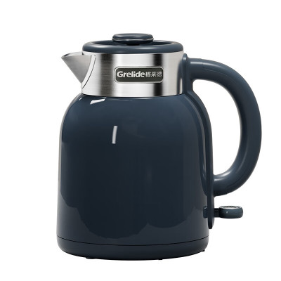 格来德 D2515电热水壶1.5L家用烧水壶双层防烫316L不锈钢电水壶1500W开水壶 蓝色