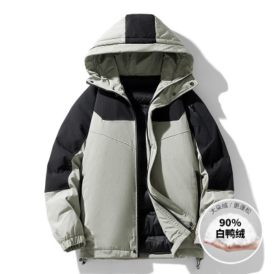羽绒服男冬季新款韩版情侣潮牌户外连帽90白鸭绒抗寒加厚保暖外套