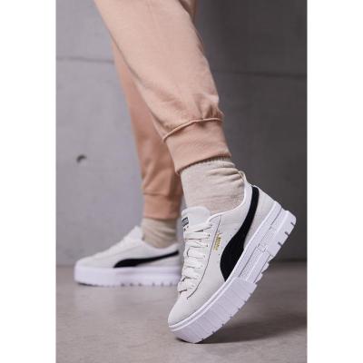 Puma女士时尚平台休闲鞋绒面圆头系带运动鞋舒适百搭