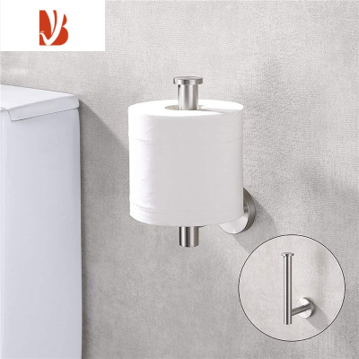 三维工匠不锈钢厕纸卷架杆卫生间盒免打孔置物架厨房卷纸筒支架挂钩 银色(打孔) 横杆长16cm